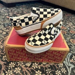 Vans Women's Black and White Checkered Slip-On Sneakers